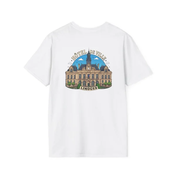 Dos du t-shirt : illustration de l’Hôtel de Ville de Limoges
